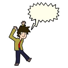 cartoon excited boy with speech bubble N67