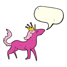 cartoon unicorn with speech bubble N19