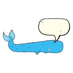 cartoon whale with speech bubble N15