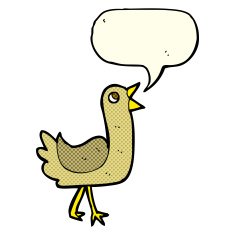 cartoon bird with speech bubble N148
