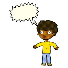 cartoon happy man with speech bubble N204