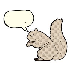 cartoon squirrel with speech bubble N5