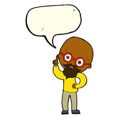 cartoon old man with speech bubble N10