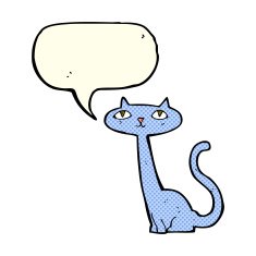 cartoon cat with speech bubble N15