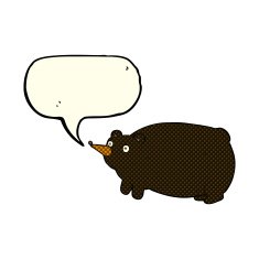funny cartoon bear with speech bubble N18