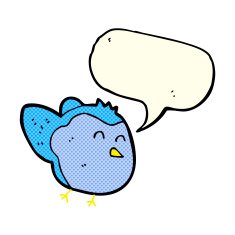 cartoon bird with speech bubble N149
