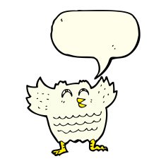 cartoon black bird with speech bubble N6