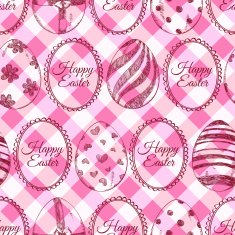 Seamless pattern of sketch Easter eggs