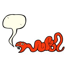 cartoon snake with speech bubble N28