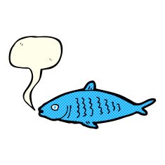 cartoon fish with speech bubble N40