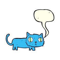 cartoon cat with speech bubble N17