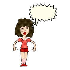 cartoon girl fight with speech bubble N5