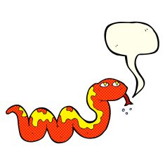 cartoon snake with speech bubble N29