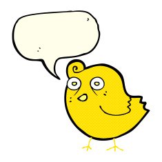 funny cartoon bird with speech bubble N58