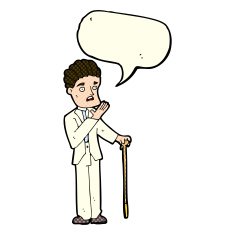 cartoon shocked gentleman with speech bubble N5