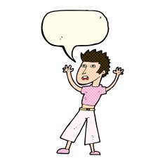 cartoon man panicking with speech bubble N26