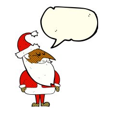 cartoon santa claus with speech bubble N89