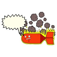 cartoon falling bomb with speech bubble N3