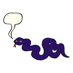 cartoon snake with speech bubble N30