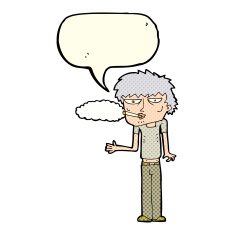 cartoon smoker with speech bubble N5