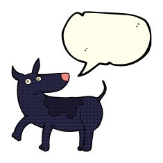 funny cartoon dog with speech bubble N7