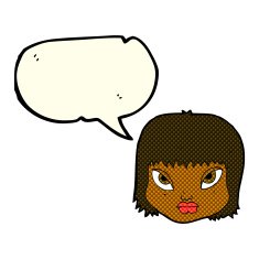 cartoon annoyed face with speech bubble N6