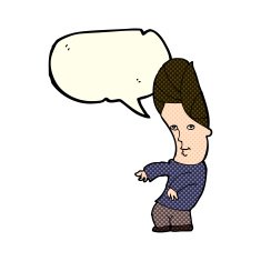 cartoon man with no worries speech bubble N5