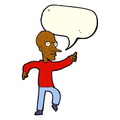 cartoon angry old man with speech bubble N65