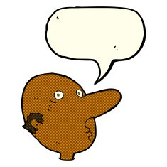 cartoon balding man with speech bubble N9