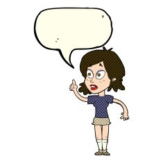 cartoon woman asking question with speech bubble N14