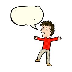 cartoon happy man with speech bubble N215