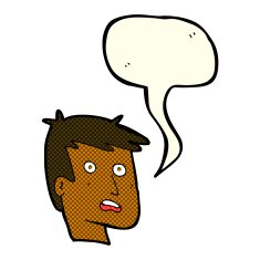 cartoon unhappy face with speech bubble N12