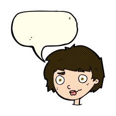 cartoon confused woman with speech bubble N41