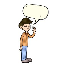 cartoon arrogant boy with speech bubble N5