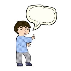 cartoon man gesturing with speech bubble N13