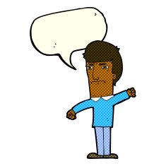 cartoon angry man with speech bubble N40