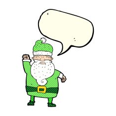 cartoon angry santa claus with speech bubble N9