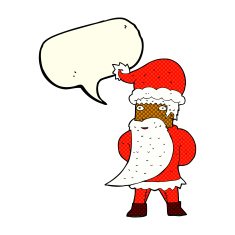 cartoon santa claus with speech bubble N93
