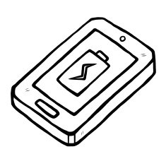smartphone with battery sign