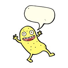 cartoon potato with speech bubble N3