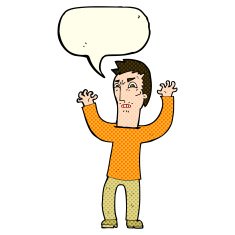 cartoon angry man with speech bubble N41