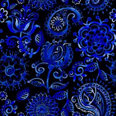 Watercolor vector pattern in Paisley style