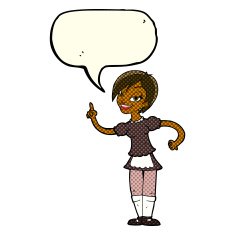 cartoon waitress taking order with speech bubble N9