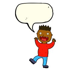 cartoon crazy happy man with speech bubble N6