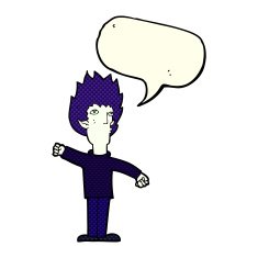 cartoon vampire man with speech bubble N65