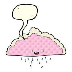 cartoon rain cloud with speech bubble N7