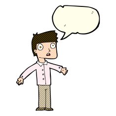 cartoon shocked man with speech bubble N56