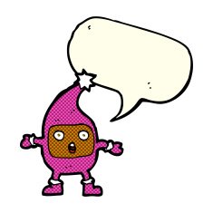 cartoon funny creature with speech bubble N17