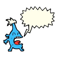 cartoon funny creature with speech bubble N18
