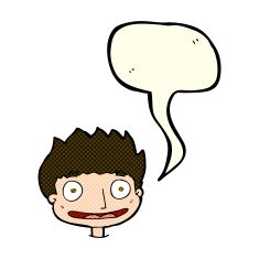 Cartoon happy boy with speech bubble N111